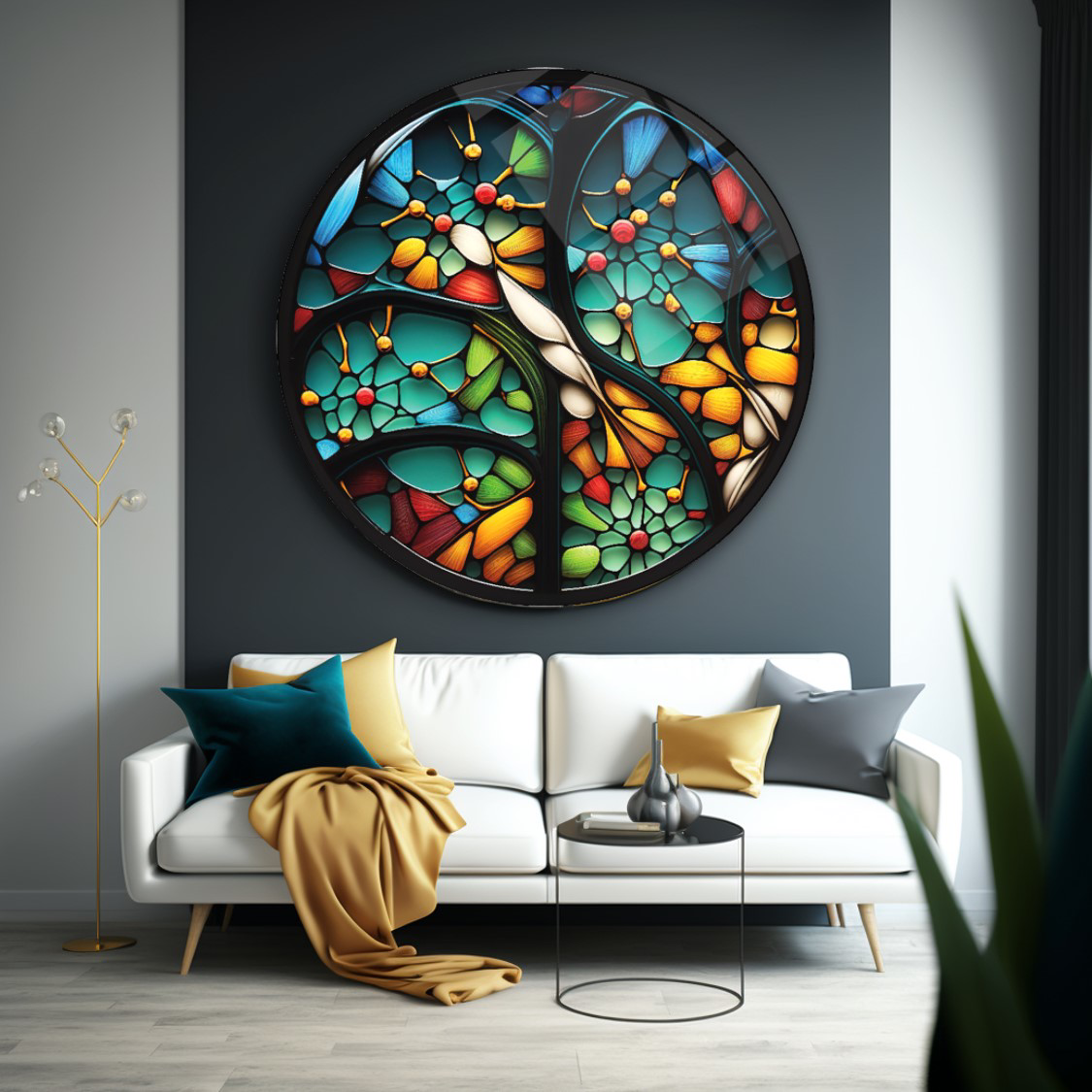 Vitray Yuvarlak Cam Tablo | Hediyelik, Dekoratif, Ofis, Mutfak Vitray Yuvarlak Cam Tablo | Hediyelik, Dekoratif, Ofis, Mutfak
