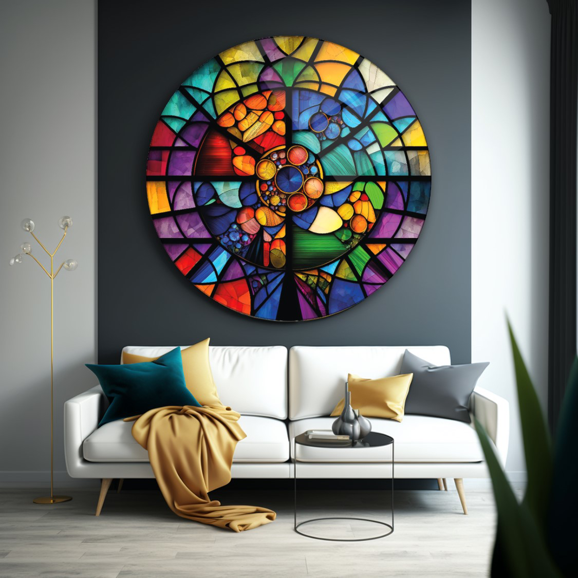 Vitray Yuvarlak Cam Tablo | Hediyelik, Dekoratif, Ofis, Mutfak Vitray Yuvarlak Cam Tablo | Hediyelik, Dekoratif, Ofis, Mutfak