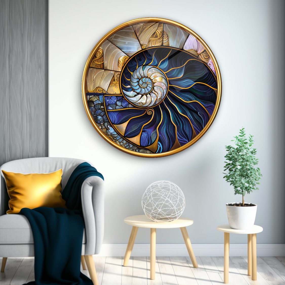 Vitray Yuvarlak Cam Tablo | Hediyelik, Dekoratif, Ofis, Mutfak 