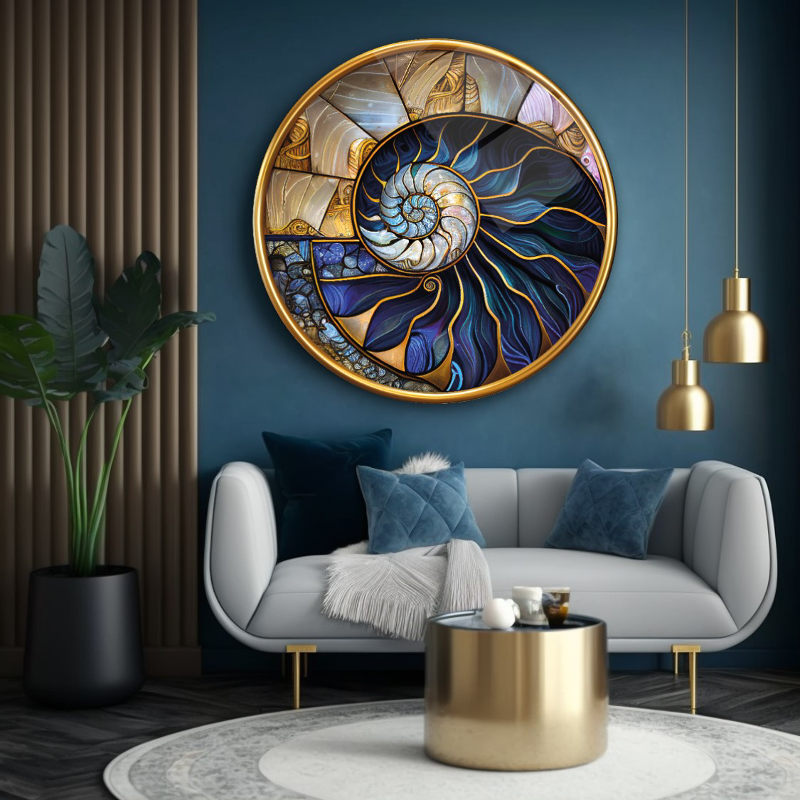 Vitray Yuvarlak Cam Tablo | Hediyelik, Dekoratif, Ofis, Mutfak 