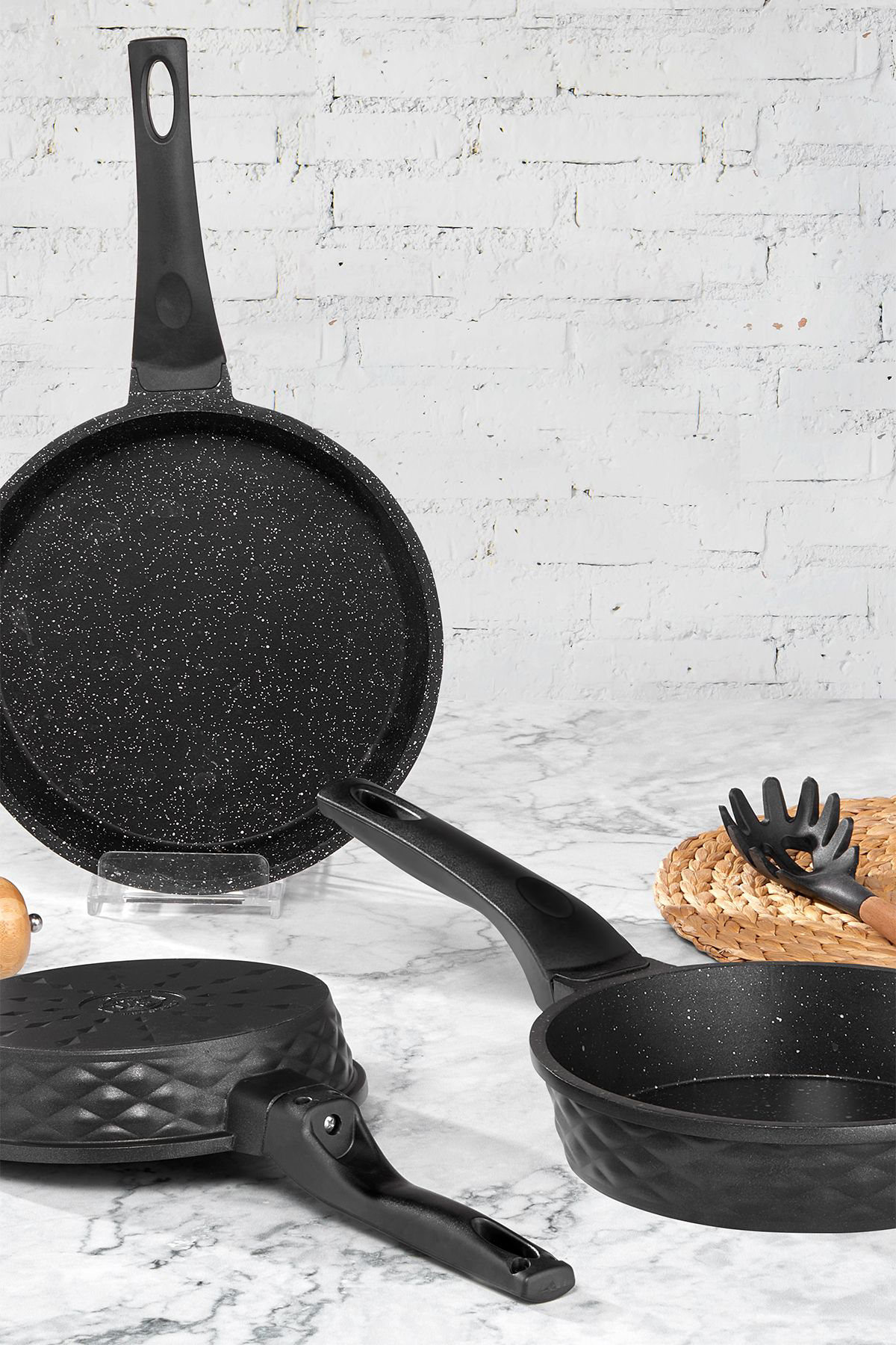 Viva Döküm 3'lü Tava Set Siyah