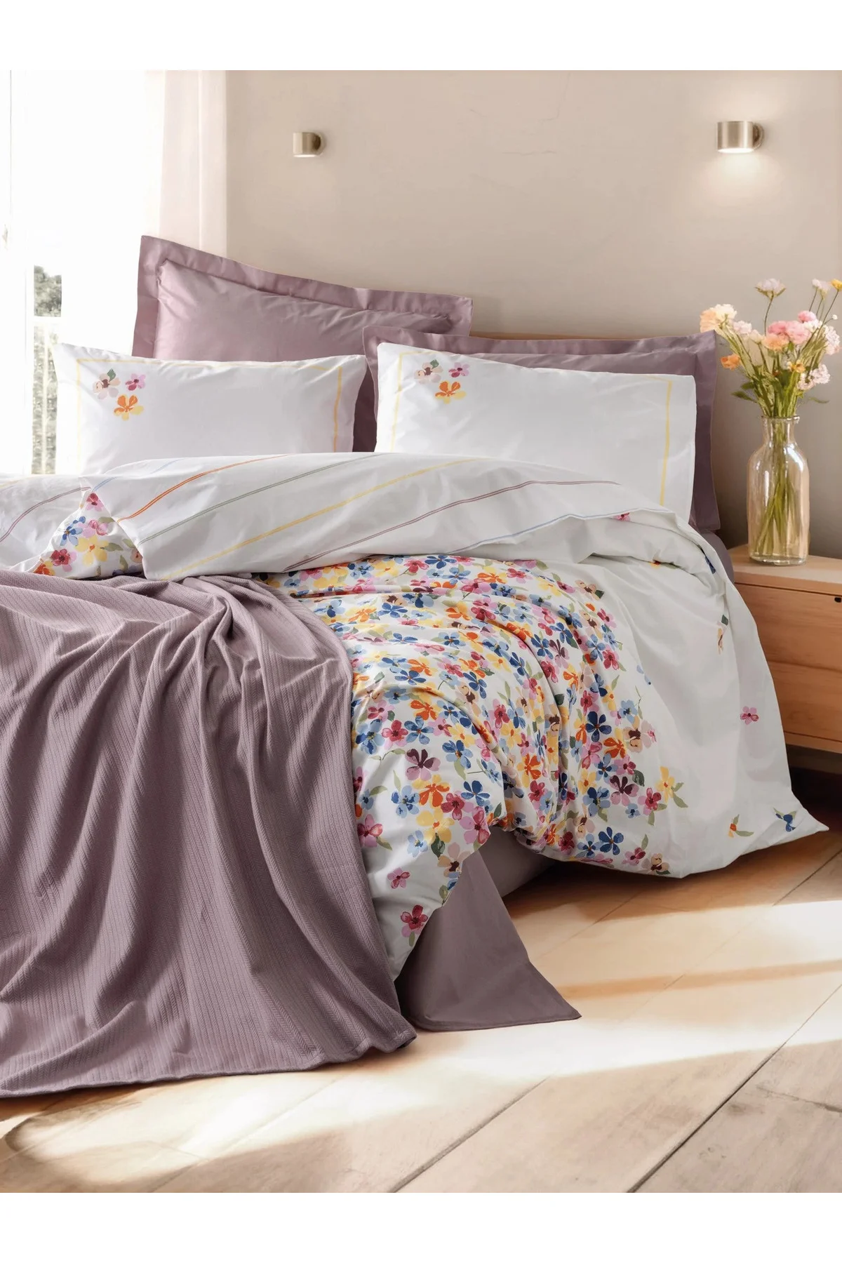 Vivid Çift Kişilik Pikeli Nev Takımı Flurry Lila