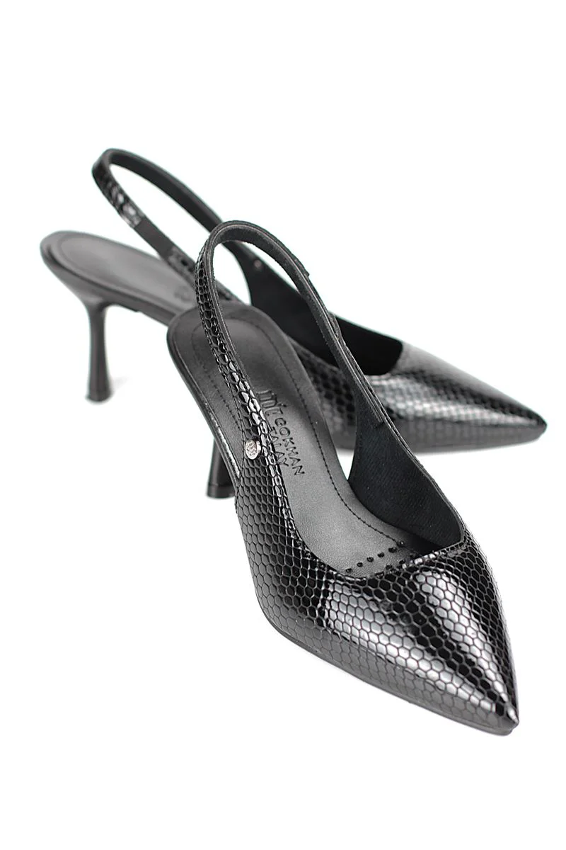 Vivienne Kadın Topuklu Ayakkabı – Orta Topuk, Yılan Baskı, İnce Topuk, Slingback Fiyatı, Yorumları ve Özellikleri