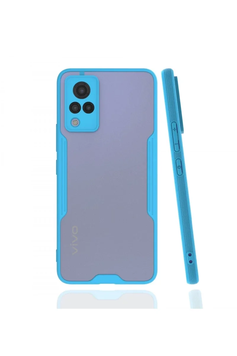 Vivo V21 Kılıf Platin Silikon - Mavi Vivo V21 Kılıf Platin Silikon - Mavi