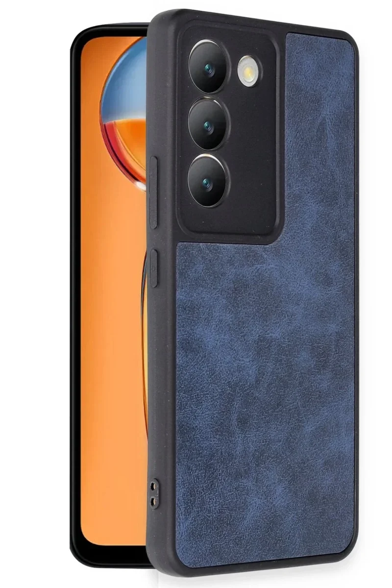 Vivo V30 Lite 4G Kılıf Aras Deri Kapak - Lacivert Vivo V30 Lite 4G Kılıf Aras Deri Kapak - Lacivert