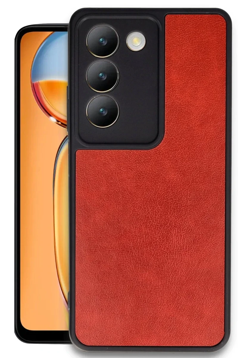 Vivo V30 Lite 4G Kılıf Aras Deri Kapak - Kırmızı