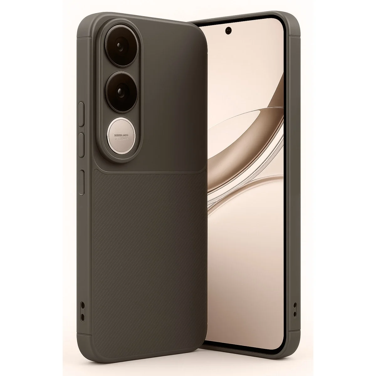 Vivo V50 Lite 4g Auto Focus Karbon Kapak - Kahverengi Vivo V50 Lite 4g Auto Focus Karbon Kapak - Kahverengi