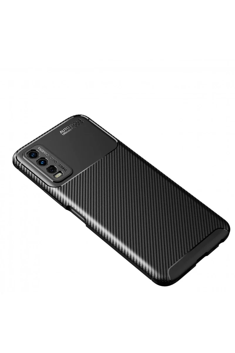 Vivo Y11S Kılıf Auto Focus Karbon Kapak - Siyah Vivo Y11S Kılıf Auto Focus Karbon Kapak - Siyah