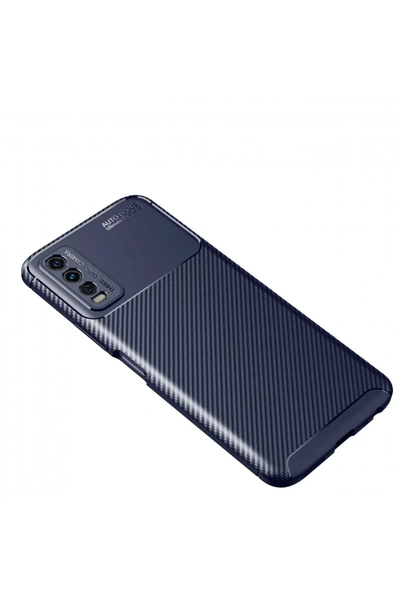 Vivo Y11S Kılıf Auto Focus Karbon Kapak - Lacivert Vivo Y11S Kılıf Auto Focus Karbon Kapak - Lacivert