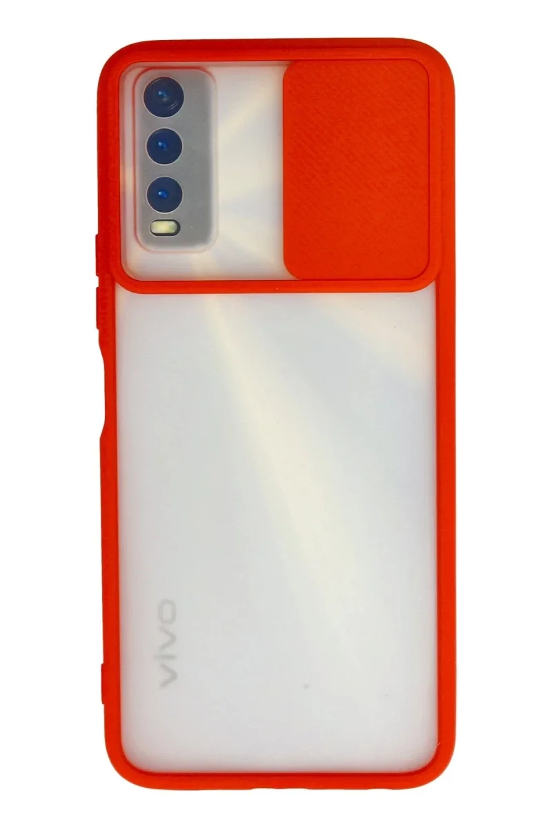 Vivo Y11S Kılıf Palm Buzlu Kamera Sürgülü Silikon - Kırmızı Fiyatı, Yorumları ve Özellikleri