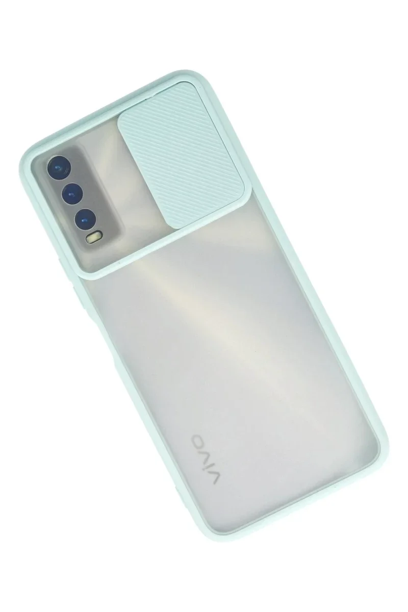 Vivo Y11S Kılıf Palm Buzlu Kamera Sürgülü Silikon - Turkuaz