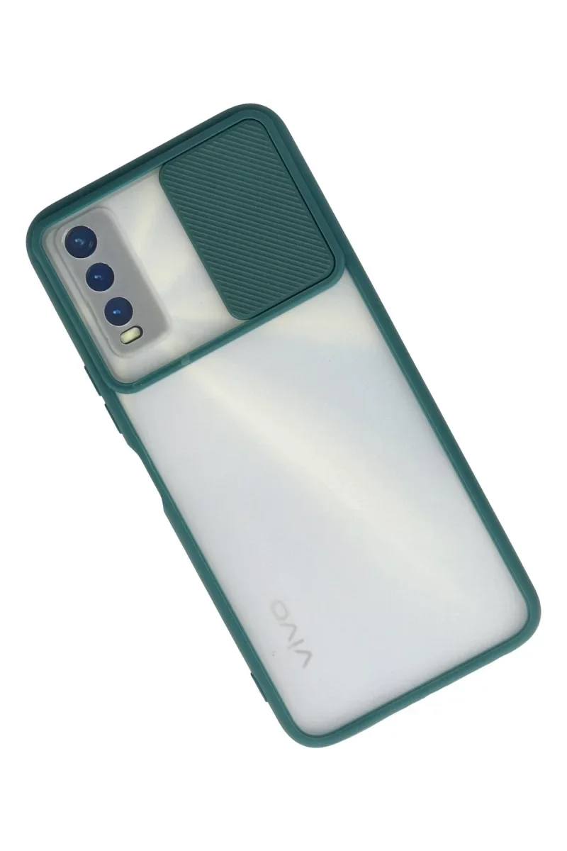 Vivo Y11S Kılıf Palm Buzlu Kamera Sürgülü Silikon - Yeşil Vivo Y11S Kılıf Palm Buzlu Kamera Sürgülü Silikon - Yeşil