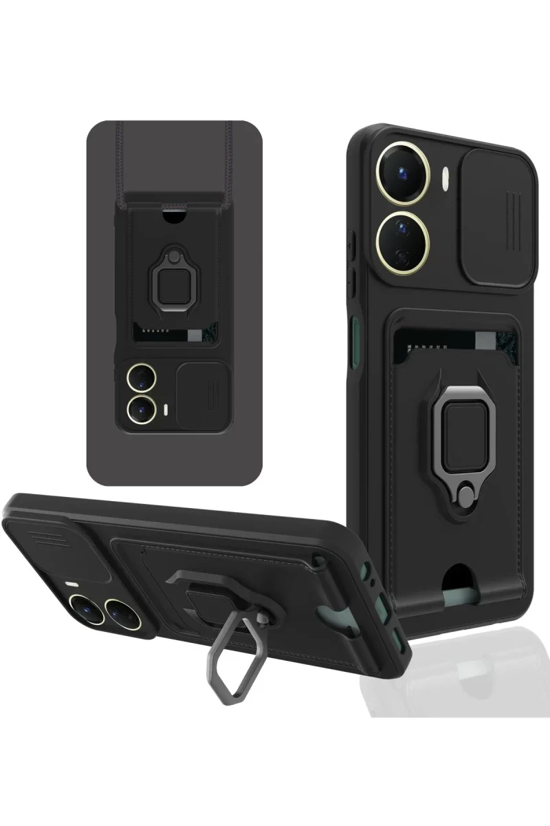 Vivo Y16 Kılıf Zuma Kartvizitli Yüzüklü Silikon - Siyah Fiyatı, Yorumları ve Özellikleri