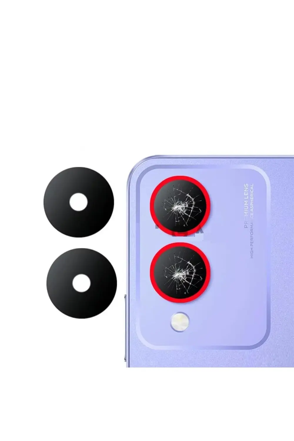 Vivo Y17s İle Uyumlu Kamera Camı İthal Set V2310