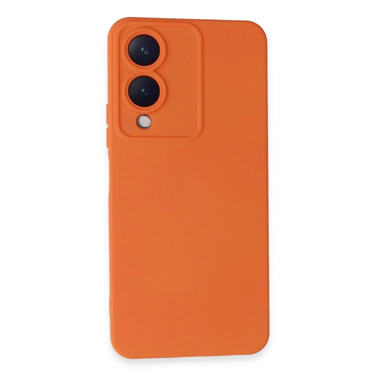 Vivo Y17s ile Uyumlu Nano İçi Kadife Silikon Kılıf - Turuncu Yerli Üretim