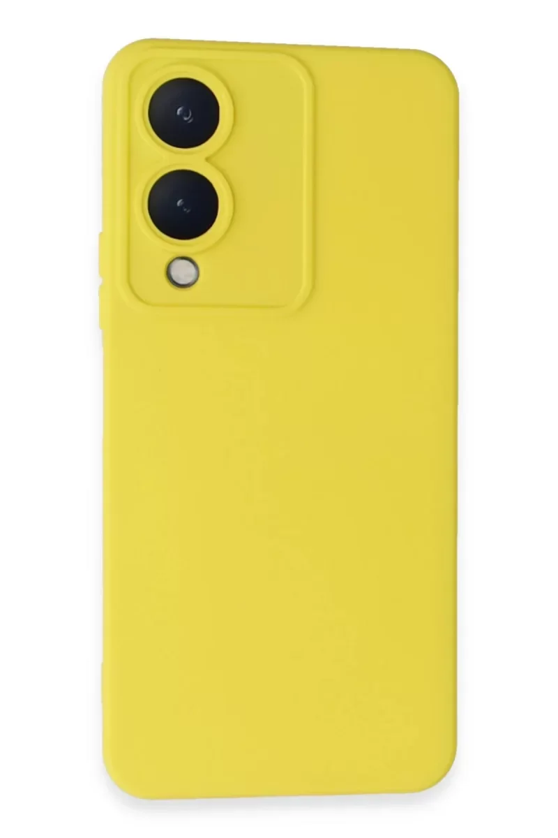 Vivo Y17S Kılıf Nano içi Kadife Silikon - Sarı Vivo Y17S Kılıf Nano içi Kadife Silikon - Sarı