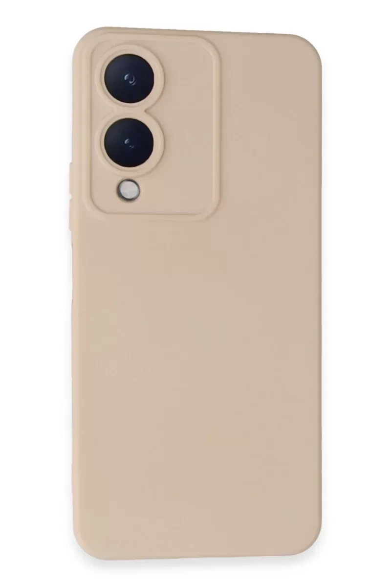Vivo Y17S Kılıf Nano içi Kadife Silikon - Pudra