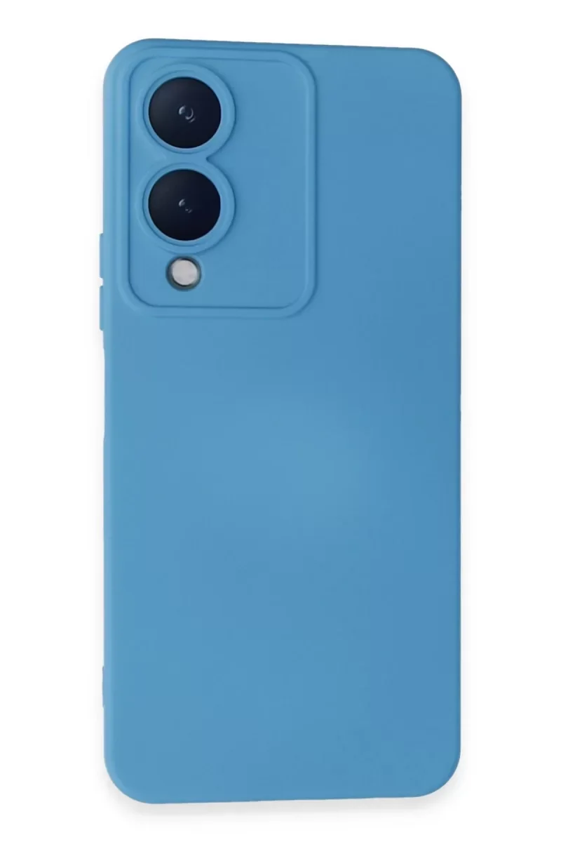 Vivo Y17S Kılıf Nano içi Kadife Silikon - Mavi