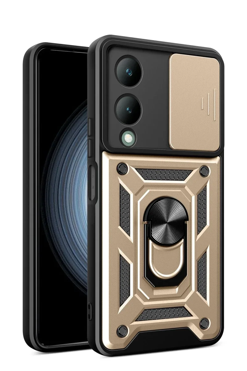 Vivo Y17S Kılıf Pars Lens Yüzüklü Silikon - Gold Fiyatı, Yorumları ve Özellikleri