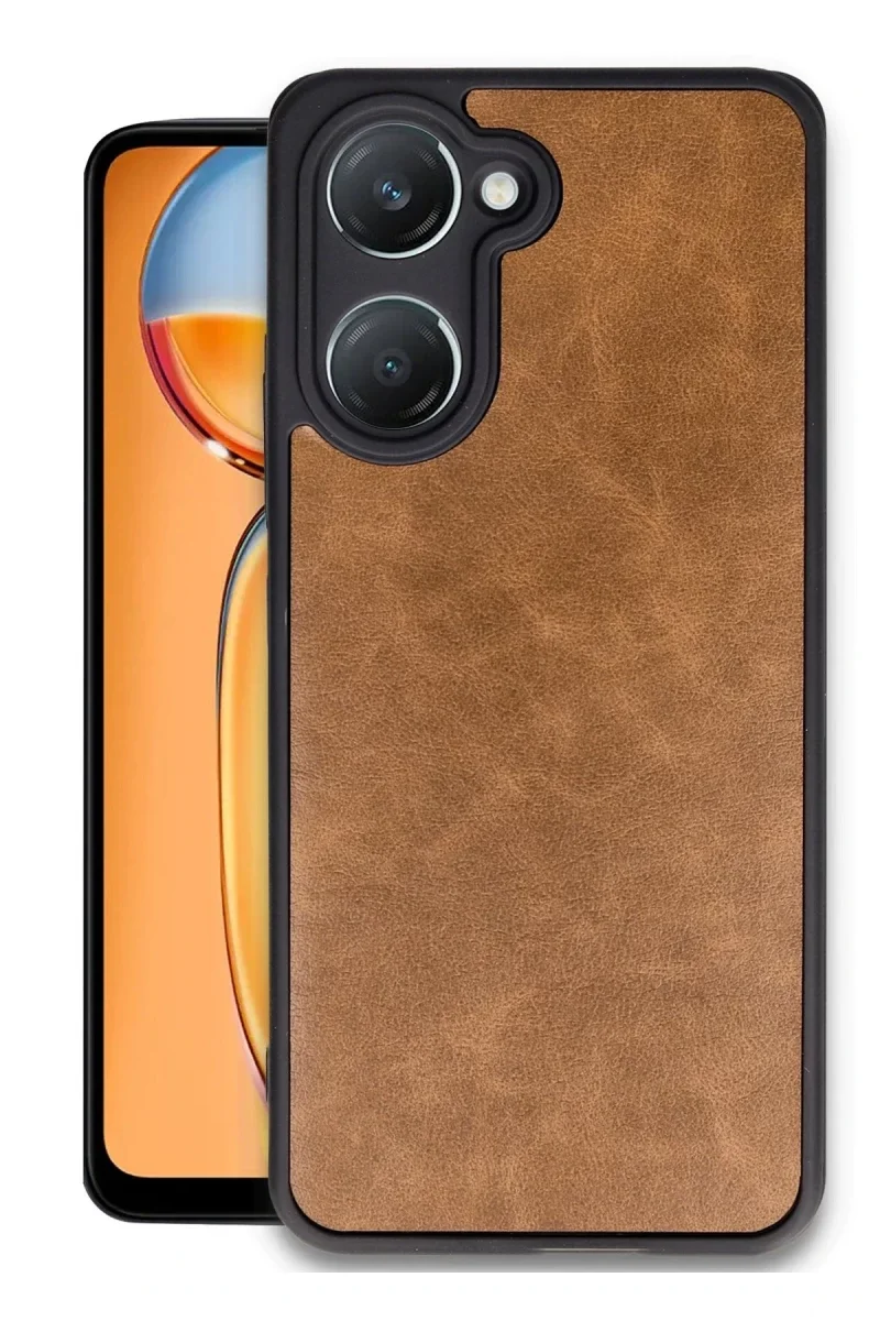 Vivo Y18 Kılıf Aras Deri Kapak - Taba