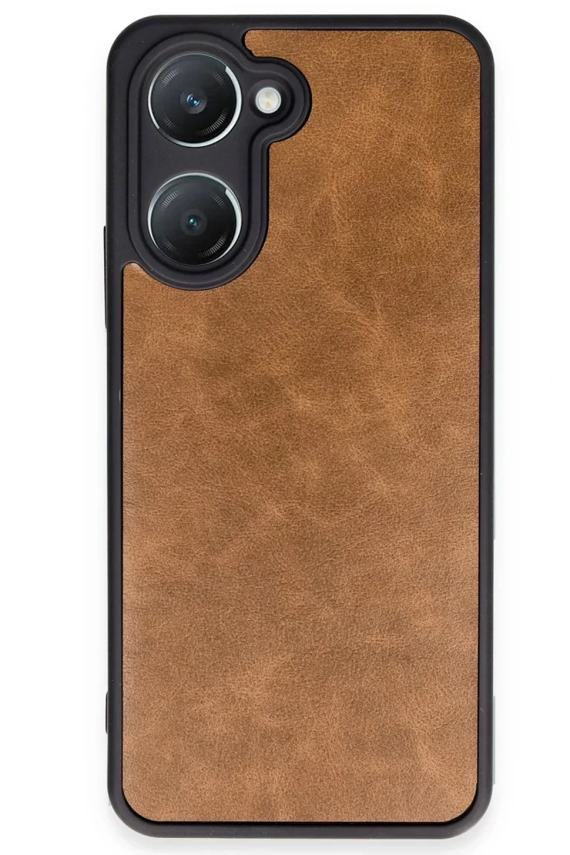 Vivo Y18 Kılıf Aras Deri Kapak - Taba