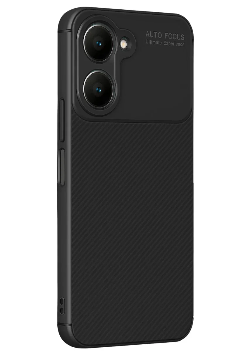 Vivo Y18 Kılıf Auto Focus Karbon Kapak - Siyah Vivo Y18 Kılıf Auto Focus Karbon Kapak - Siyah