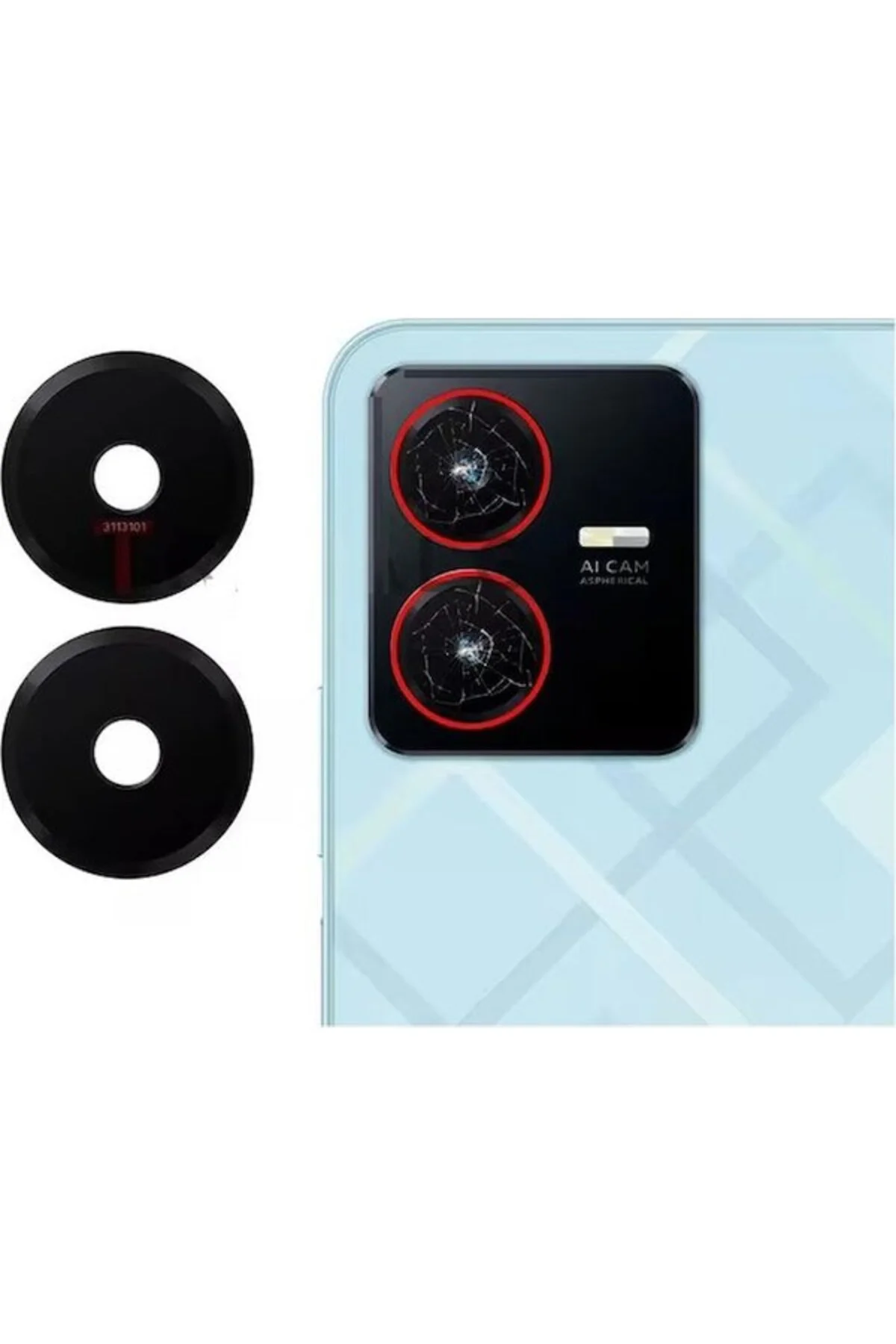 Vivo Y22 Y22S Ile Uyumlu Kamera Camı