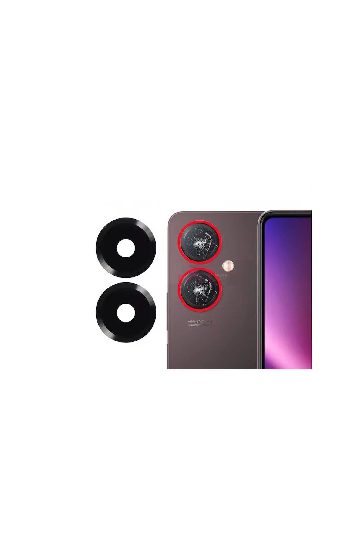 Vivo Y27 ile Uyumlu Kamera Camı İthal Set V2249