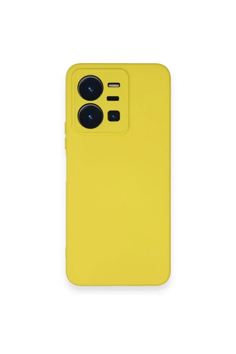 Vivo Y35 Kılıf Nano içi Kadife Silikon - Sarı Vivo Y35 Kılıf Nano içi Kadife Silikon - Sarı