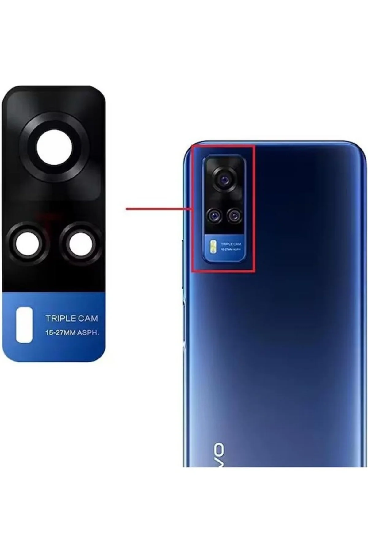 Vivo Y51 2020 Ile Uyumlu Kamera Camı Mavi V2030 V2031