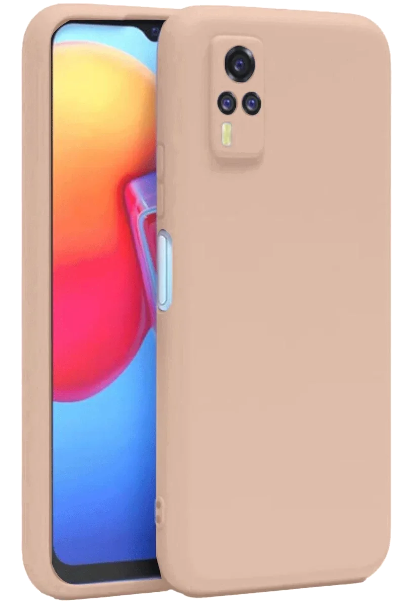 Vivo Y53S Kılıf Nano içi Kadife Silikon - Pudra