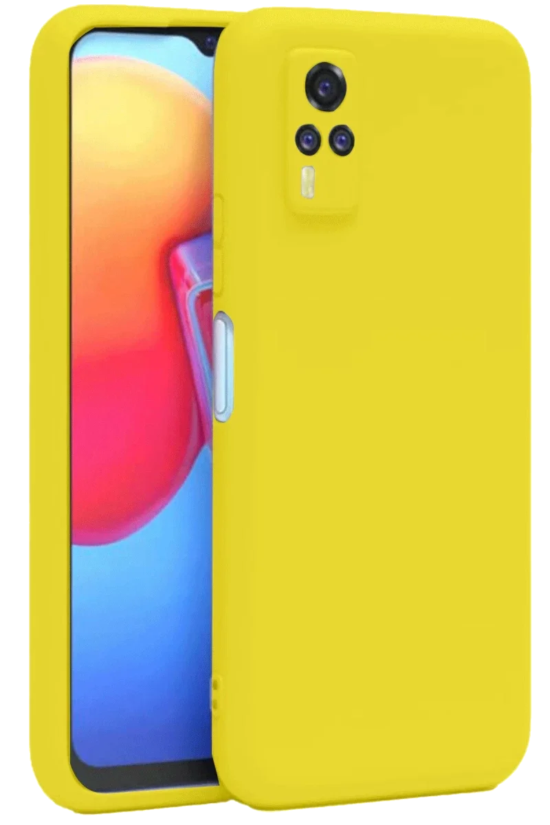 Vivo Y53S Kılıf Nano içi Kadife Silikon - Sarı