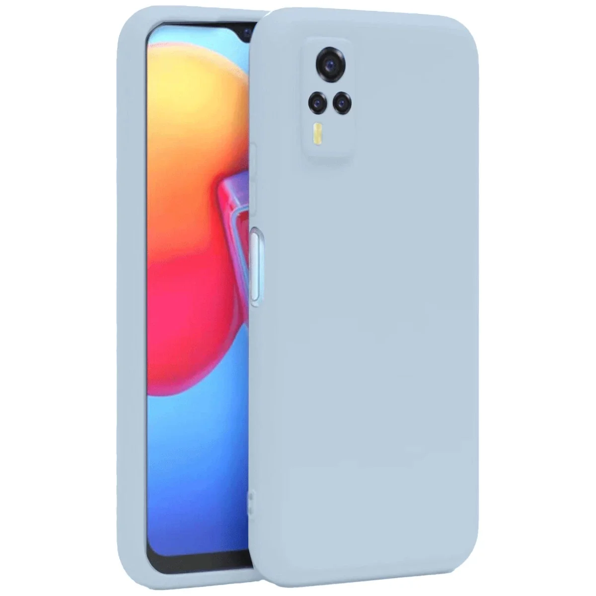 Vivo Y53S Kılıf Nano içi Kadife Silikon - Buz Mavi