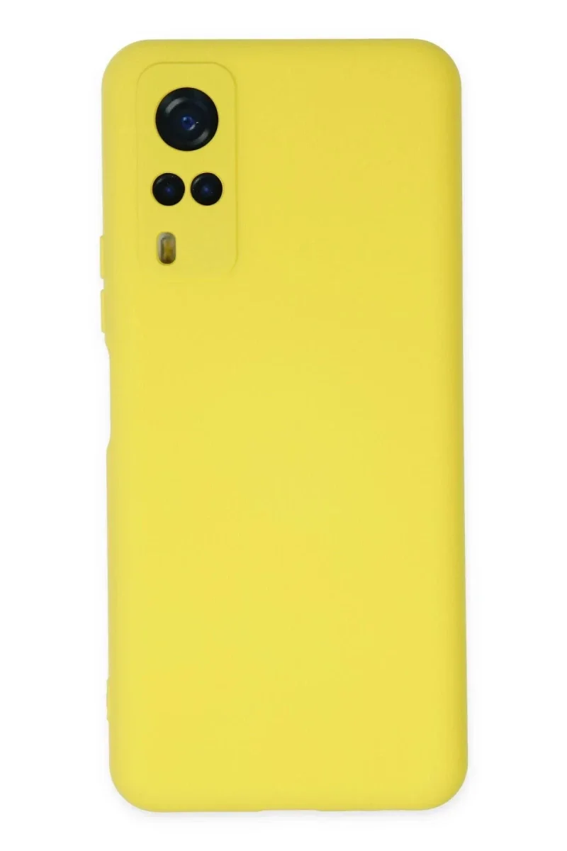 Vivo Y53S Kılıf Nano içi Kadife Silikon - Sarı