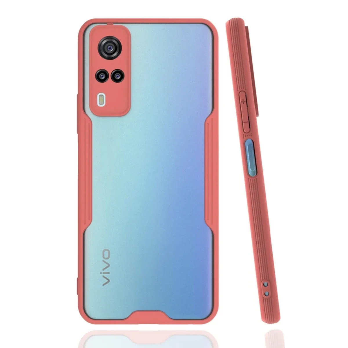Vivo Y53S Kılıf Platin Silikon - Pembe