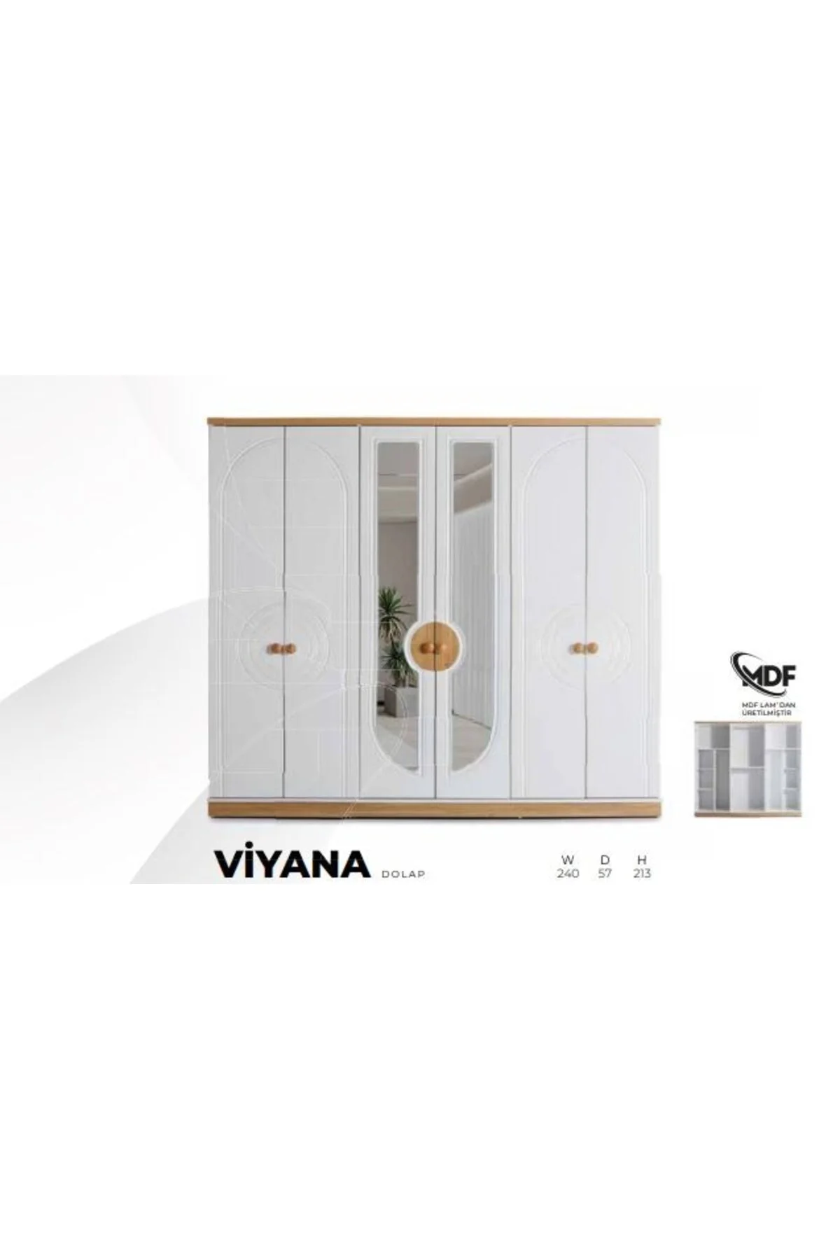 VİYANA MDF 6 KAPILI DOLAP Fiyatı, Yorumları ve Özellikleri