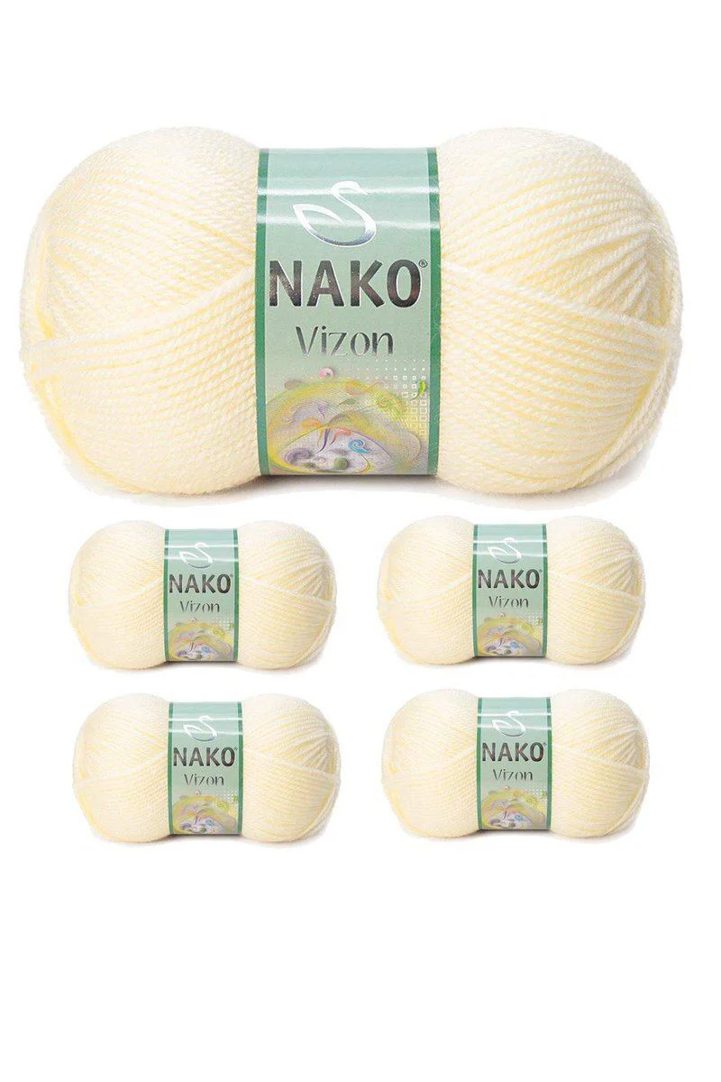 Vizon Premium Akrilik El Örgü İpi 5'li Set - Krem Renk No:256 Fiyatı, Yorumları ve Özellikleri