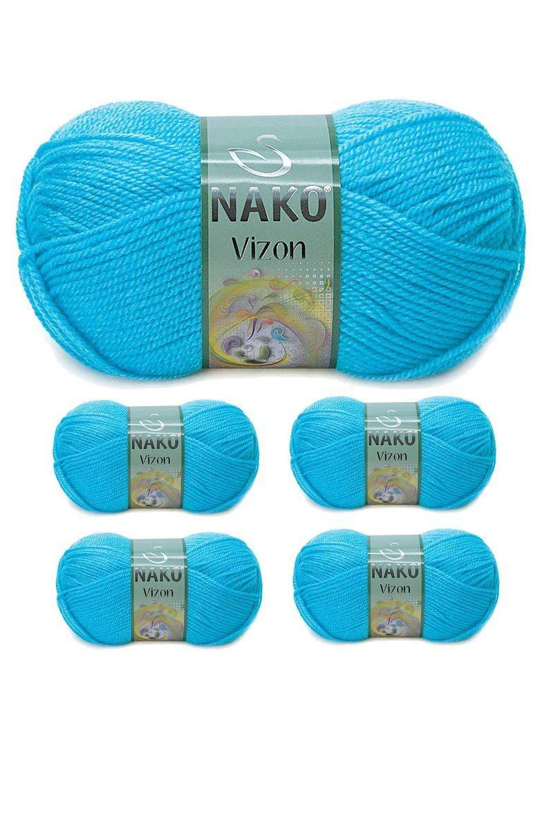 Vizon Premium Akrilik El Örgü İpi Yünü - 5'li Nazar Boncuğu Renk No:235, %100 Premium Akrilik Vizon Premium Akrilik El Örgü İpi Yünü - 5'li Nazar Boncuğu Renk No:235, %100 Premium Akrilik