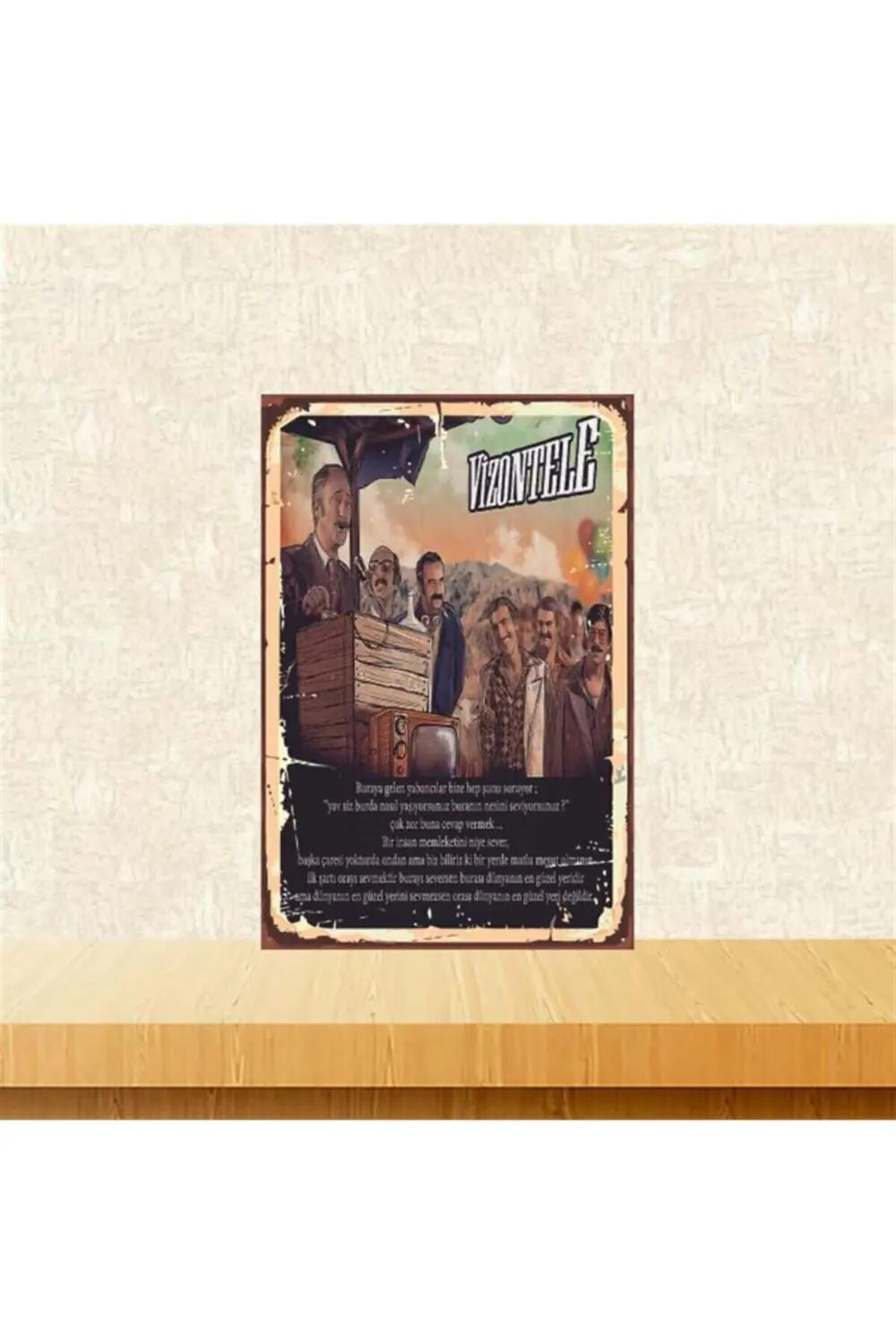 Vizontele Tasarımlı 20-30 Cm Retro Ahşap Poster