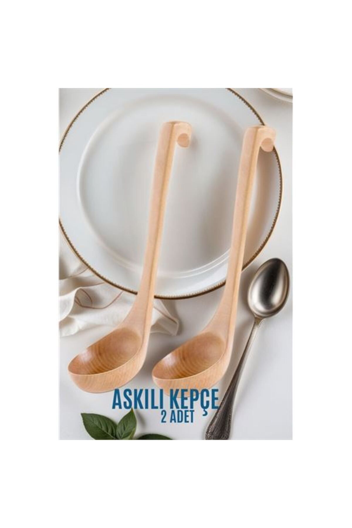 Vizzini 28 cm Ahşap Kepçe 2 li SET