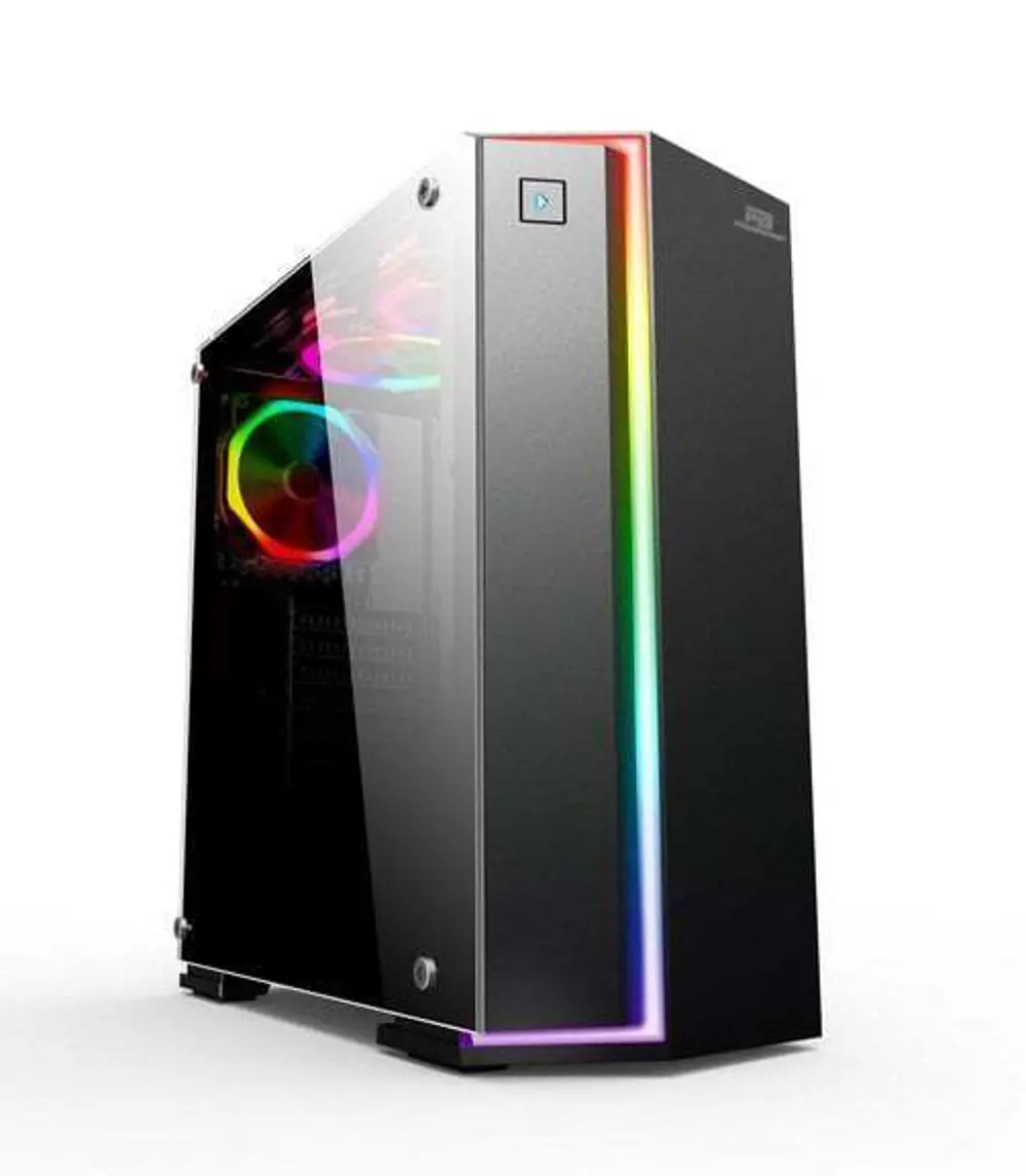 VK-G3906S USB3.0 Siyah Rainbow RGB Fan Strip kasa (PSU Yok)