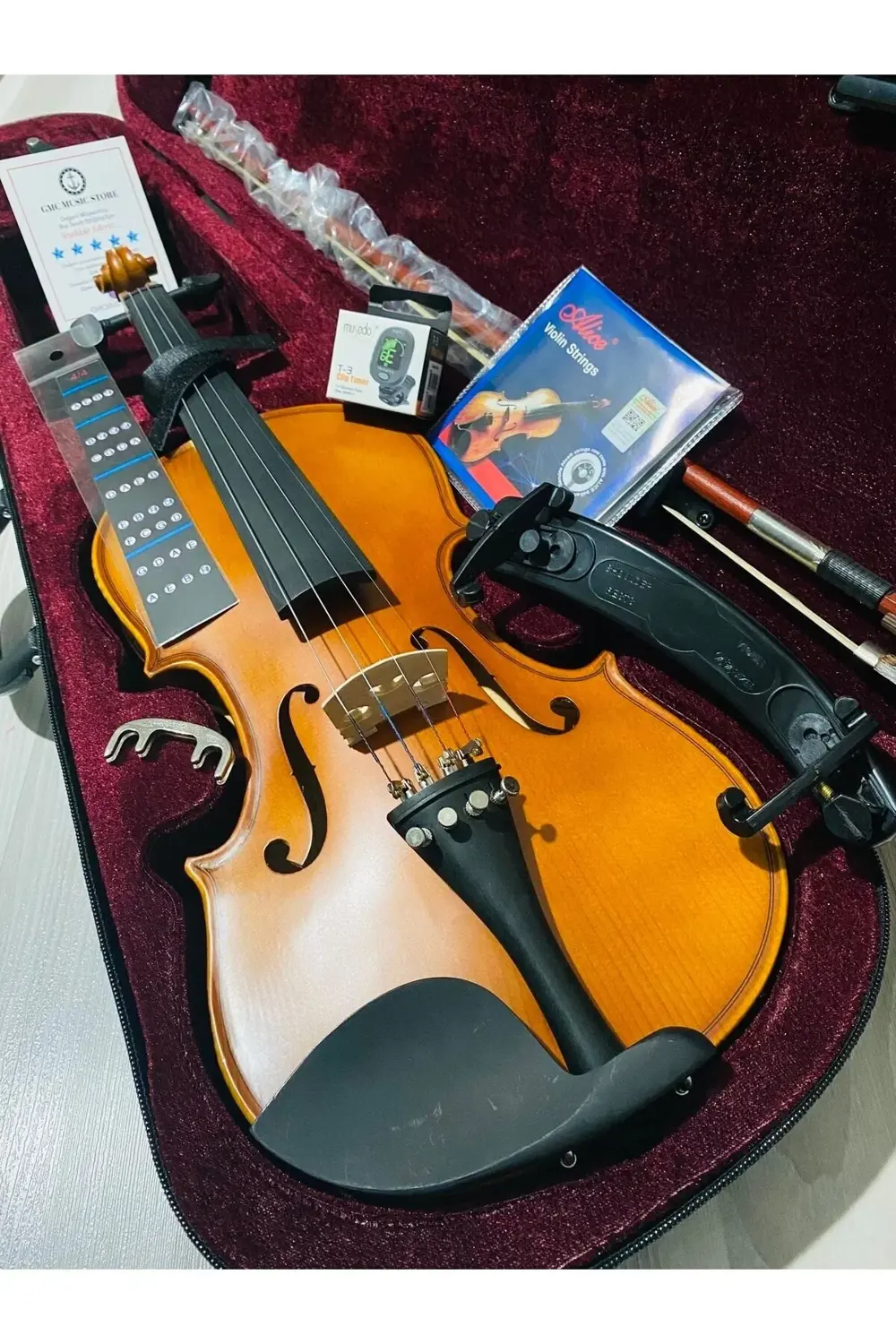 Vl-904 4/4 Keman Full Seti ! (YASTIK,SUSTURUCU,YEDEK TEL,KEMAN KL