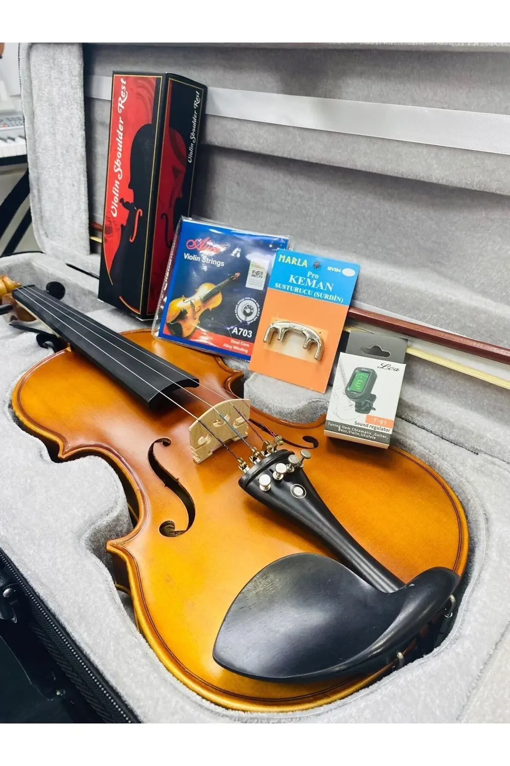 Vl905-4/4 Full Keman Seti ! (yastık,susturucu,akort Aleti,yedek T