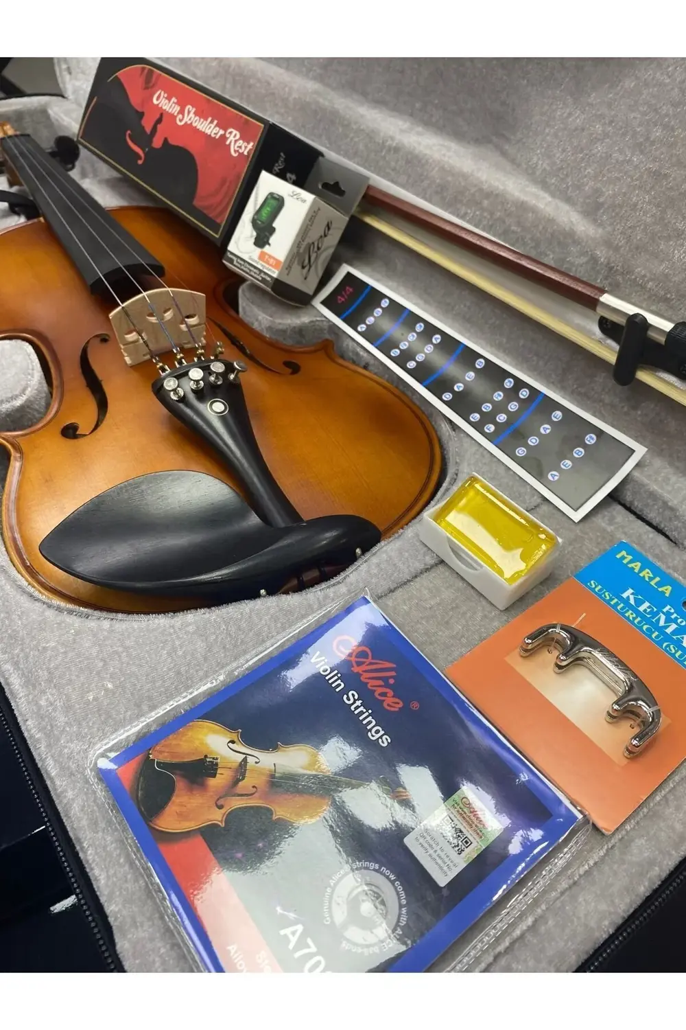 Vl905-4/4 Full Keman Seti ! (yastık,susturucu,akort Aleti,yedek T