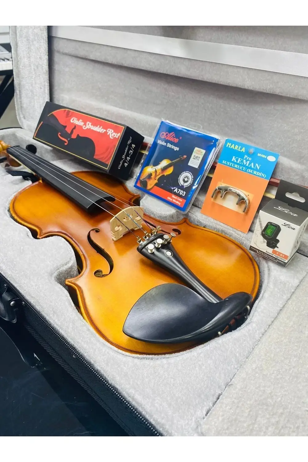 Vl905-4/4 Full Keman Seti ! (yastık,susturucu,akort Aleti,yedek T