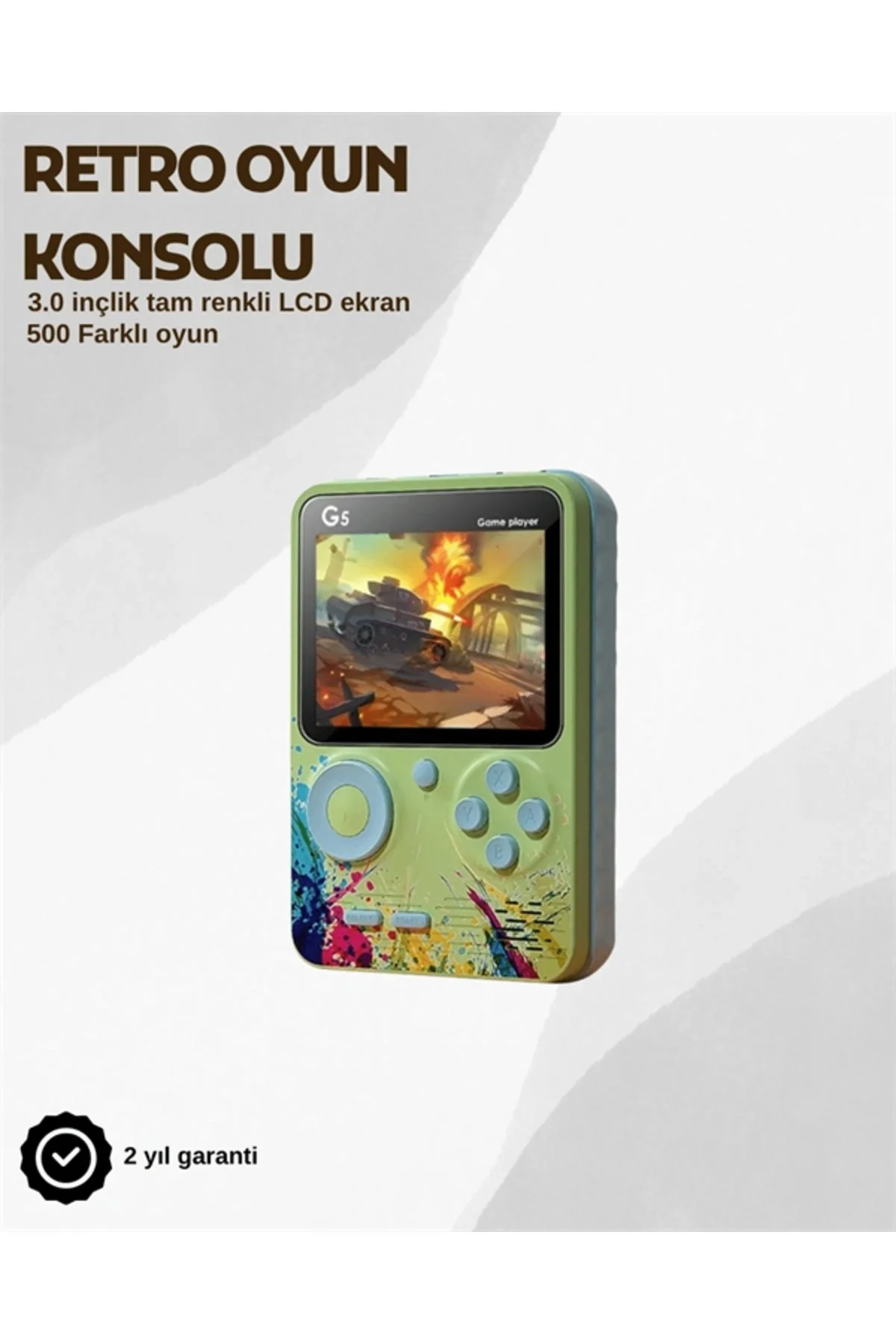 VLK G5 Taşınabilir Retro Oyun Konsolu – Çocuk ve Yetişkinler İçin
