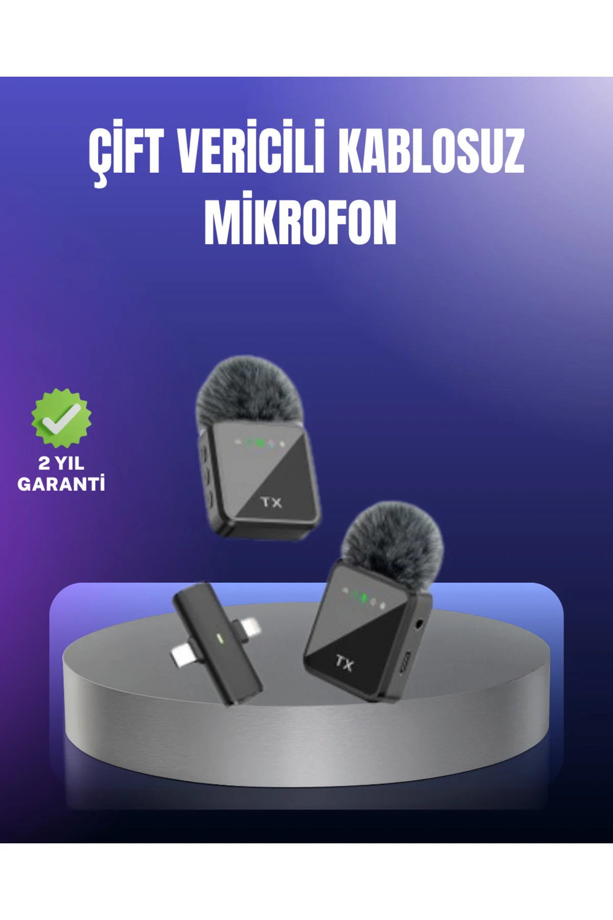 Vlog Podcast ve Röportajlar İçin Kablosuz Çift Yaka Mikrofon