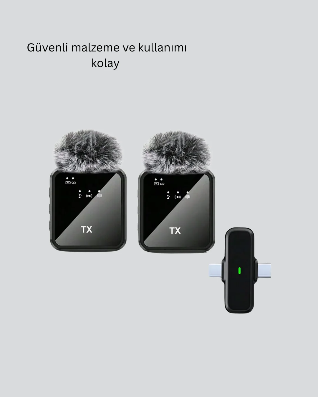 Vlog Podcast ve Röportajlar İçin Kablosuz Çift Yaka Mikrofon
