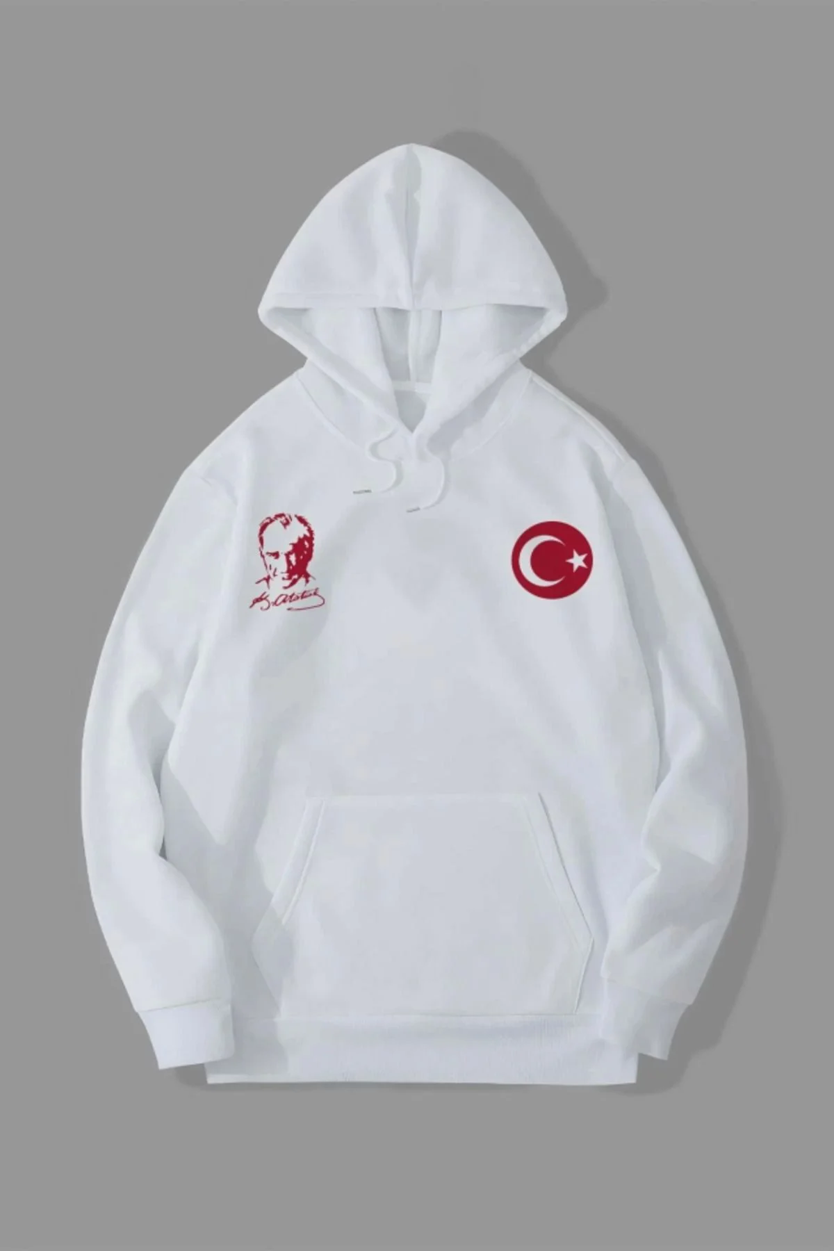 V&M Store 10 Kasıma Özel Üç İplik Kapşonlu Baskılı SweatShirt - B