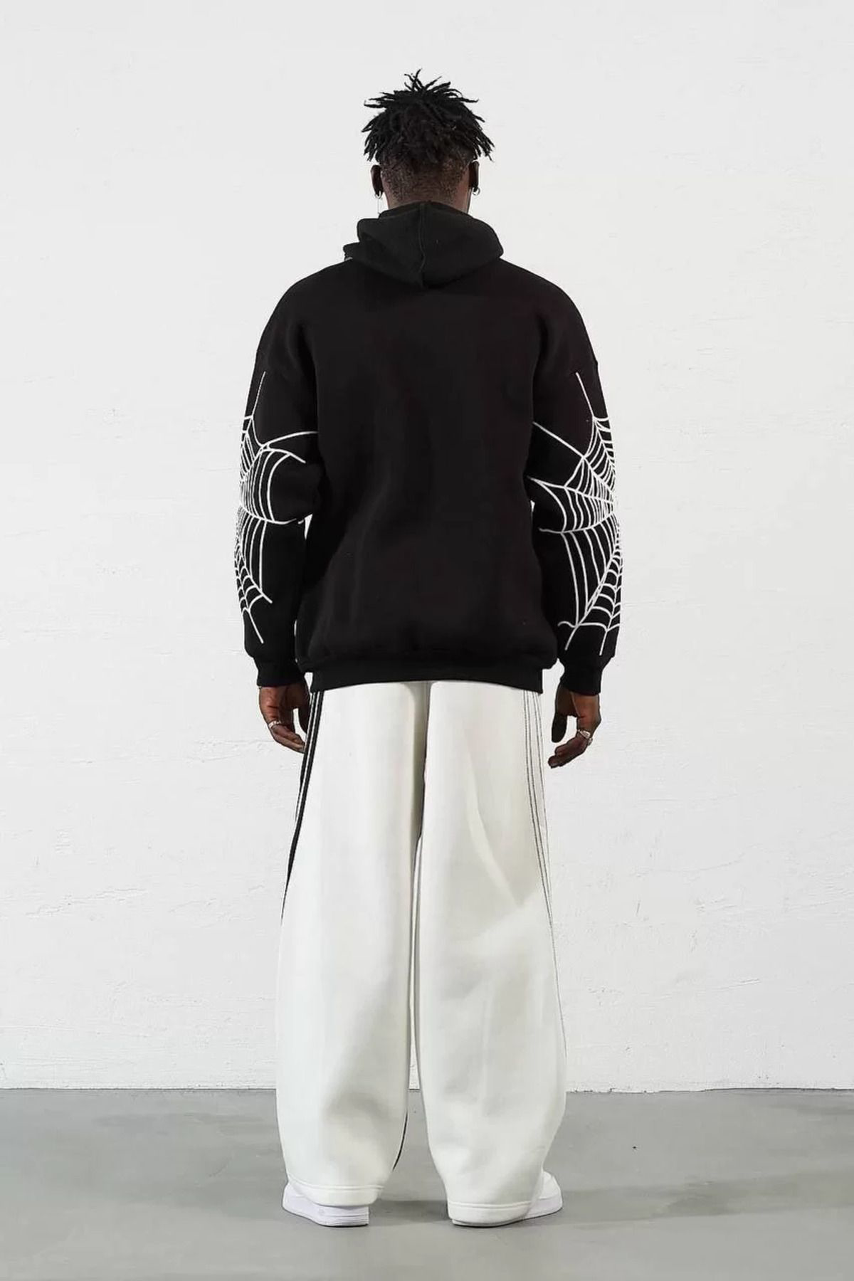 Tommy Hilfiger V&M Store Üç İplik Baskili Fermuarli Kapşonlu Hirka - Siyah